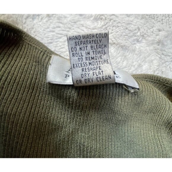 Alfani Petite Womens Size PP Silk Open Front Knit Cardigan Sweater Olive Green - Picture 4 of 8